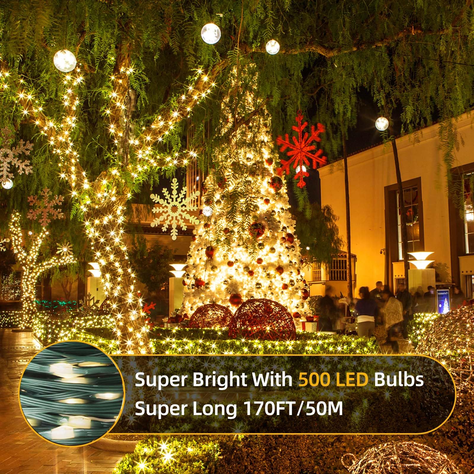 Tcamp 164FT 500 LED Christmas Lights